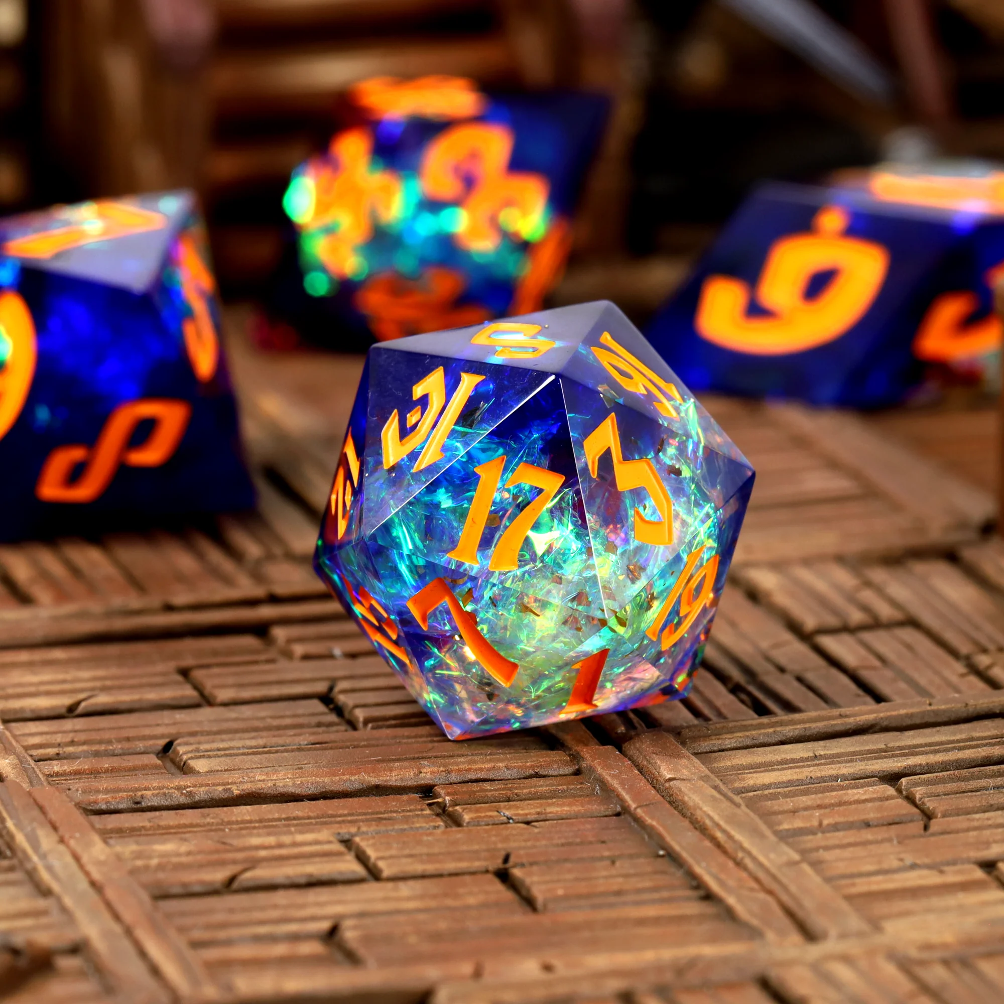 Galactic Ember Sharp Edge Resin RPG Dice Set - Image 3