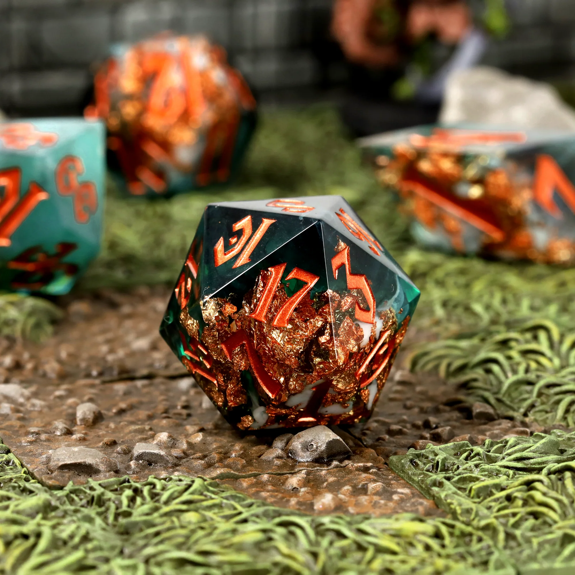 Oceanic Oracle Sharp Edge Resin RPG Dice Set - Image 3